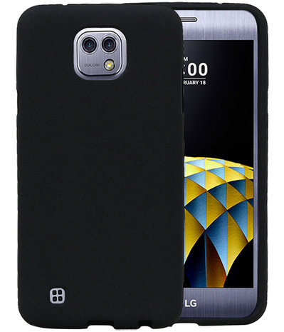 Zwart Zand TPU back case cover hoesje voor LG X Cam K580