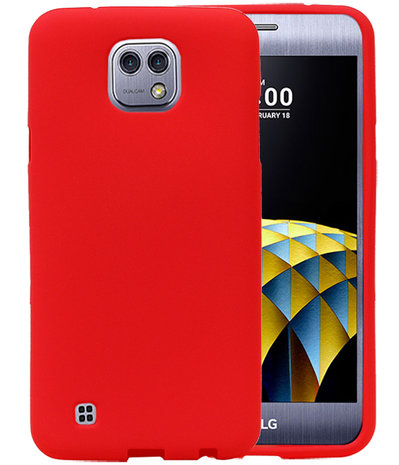 Rood Zand TPU back case cover hoesje voor LG X Cam K580