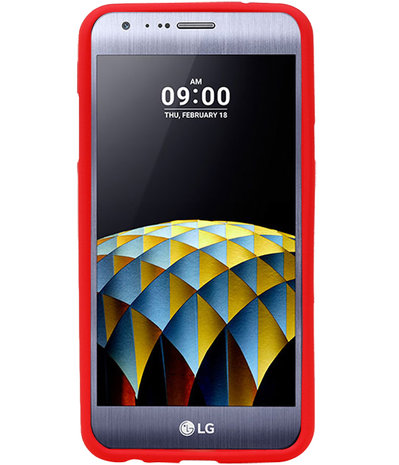 Rood Zand TPU back case cover hoesje voor LG X Cam K580