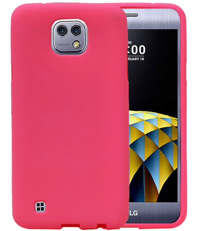 Roze Zand TPU back case cover hoesje voor LG X Cam K580
