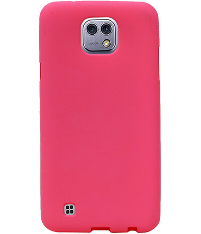 Roze Zand TPU back case cover hoesje voor LG X Cam K580
