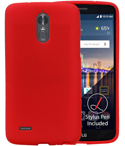 Rood Zand TPU back case cover hoesje voor LG Stylus 3 / K10 Pro