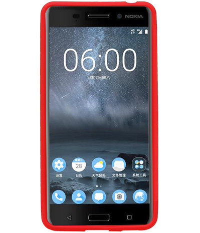 Rood Zand TPU back case cover hoesje voor Nokia 6