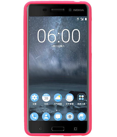 Roze Zand TPU back case cover hoesje voor Nokia 6