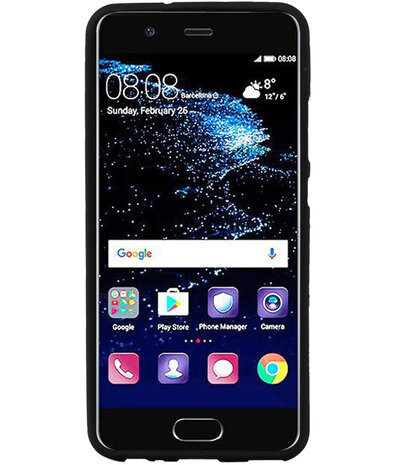 Zwart Zand TPU back case cover hoesje voor Huawei P10