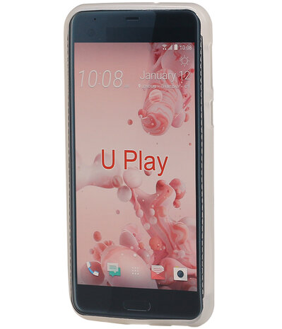 HTC U Play TPU back case hoesje transparant Wit