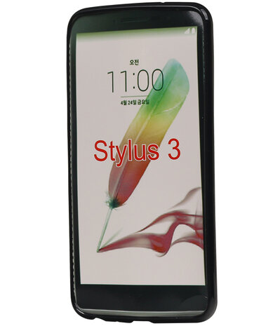 LG Stylus 3 TPU back case hoesje Zwart