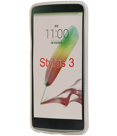 LG Stylus 3 TPU back case hoesje transparant Wit