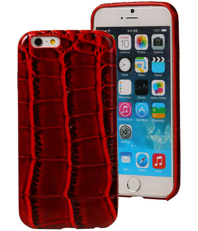 Rood Krokodil TPU back cover case hoesje voor Apple iPhone 6 / 6S