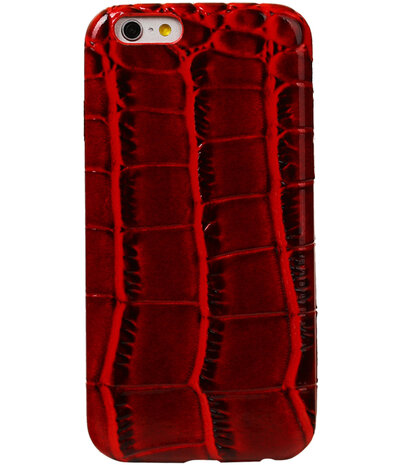 Rood Krokodil TPU back cover case hoesje voor Apple iPhone 6 / 6S