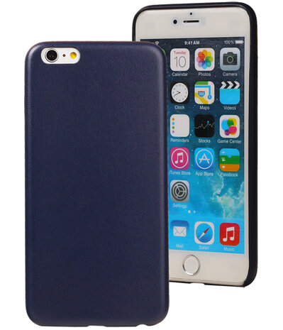 Blauw Leder Design TPU back cover case hoesje voor Apple iPhone 7 Plus