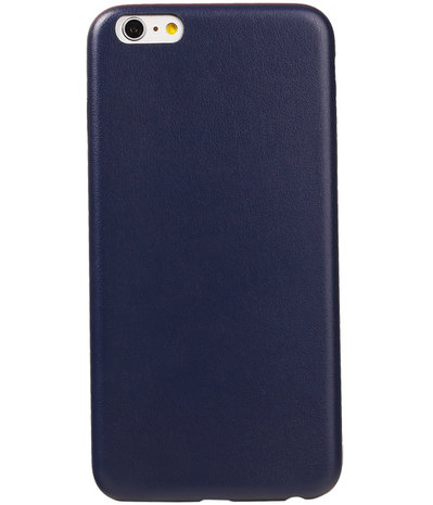 Blauw Leder Design TPU back cover case hoesje voor Apple iPhone 7 Plus