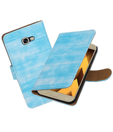 Turquoise Mini Slang booktype wallet cover hoesje Samsung Galaxy A5 2017