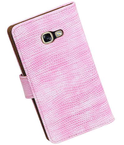 Roze Mini Slang booktype wallet cover hoesje Samsung Galaxy A5 2017