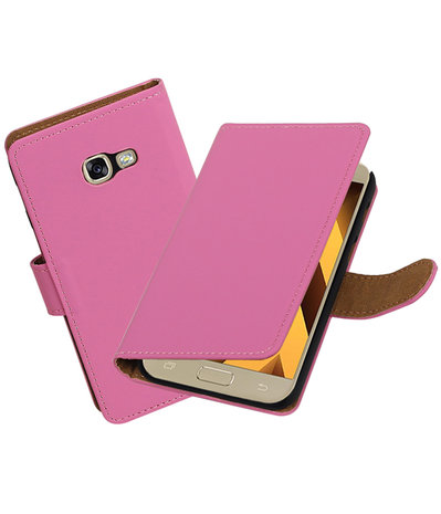 Roze Effen booktype wallet cover hoesje Samsung Galaxy A5 2017