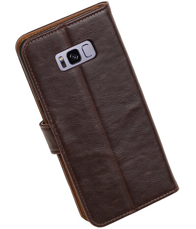 Mocca Pull-Up PU booktype wallet cover hoesje voor Samsung Galaxy S8