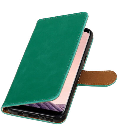 Groen Pull-Up PU booktype wallet cover hoesje voor Samsung Galaxy S8