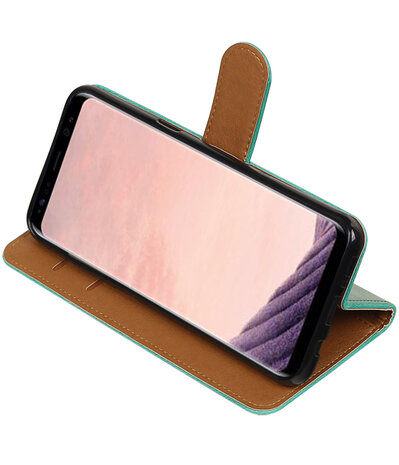 Groen Pull-Up PU booktype wallet cover hoesje voor Samsung Galaxy S8