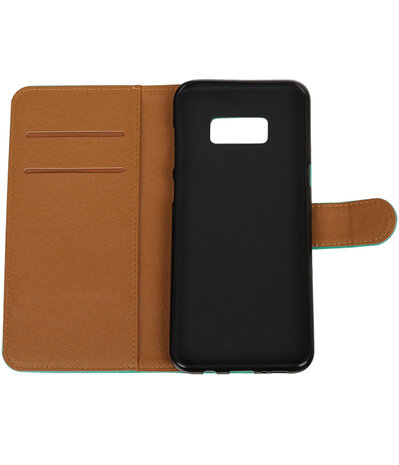 Groen Pull-Up PU booktype wallet cover hoesje voor Samsung Galaxy S8