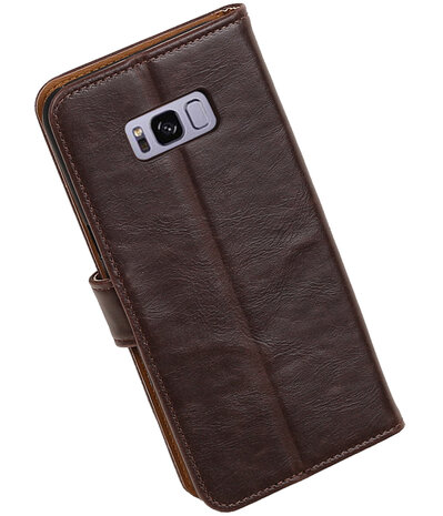 Mocca Pull-Up PU booktype wallet cover hoesje Samsung Galaxy S8+ Plus