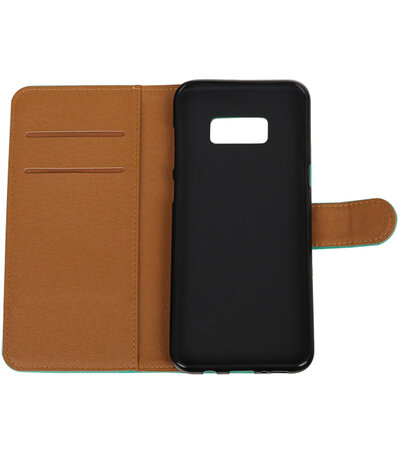 Groen Pull-Up PU booktype wallet cover hoesje Samsung Galaxy S8+ Plus