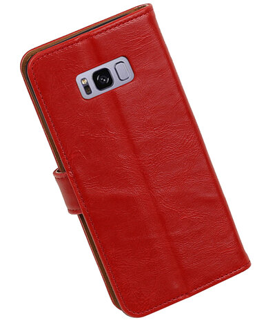 Rood Pull-Up PU booktype wallet cover hoesje Samsung Galaxy S8+ Plus