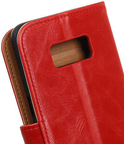 Rood Pull-Up PU booktype wallet cover hoesje Samsung Galaxy S8+ Plus