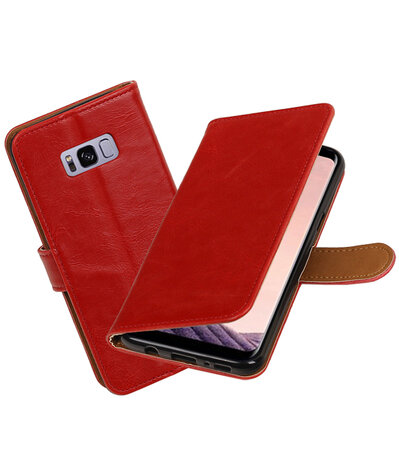 Rood Pull-Up PU booktype wallet cover hoesje Samsung Galaxy S8+ Plus