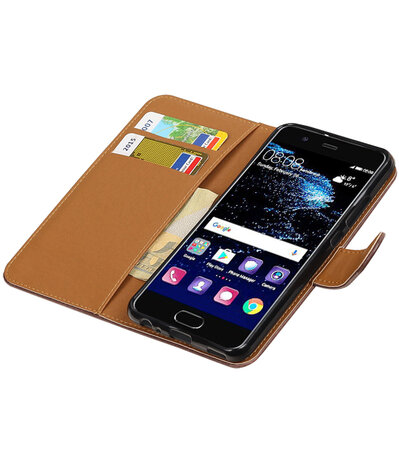 Mocca Pull-Up PU booktype wallet cover hoesje Huawei P10