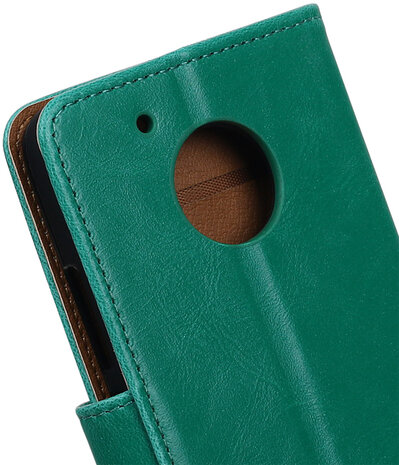 Groen Pull-Up PU booktype hoesje Motorola Moto G5