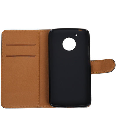 Zwart Pull-Up PU booktype hoesje Motorola Moto G5