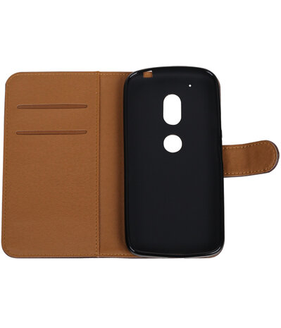 Mocca Pull-Up PU booktype hoesje Motorola Moto G4 Play