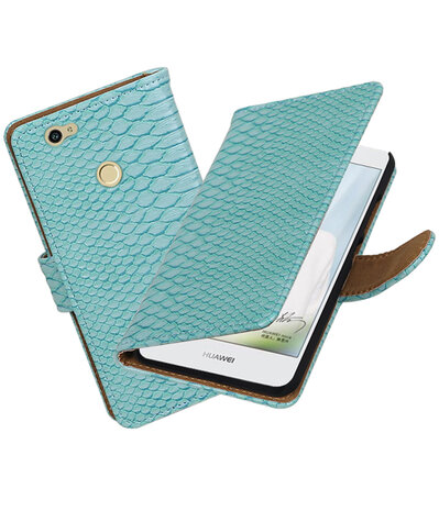 Turquoise Slang booktype hoesje voor Huawei Nova