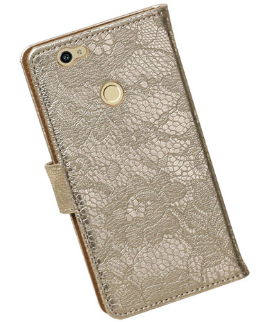 Goud Lace booktype hoesje voor Huawei Nova