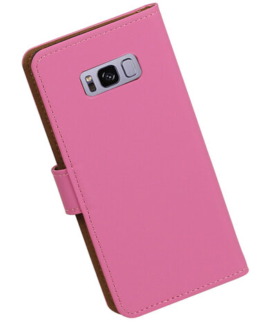 Samsung Galaxy S8 Effen booktype hoesje Roze