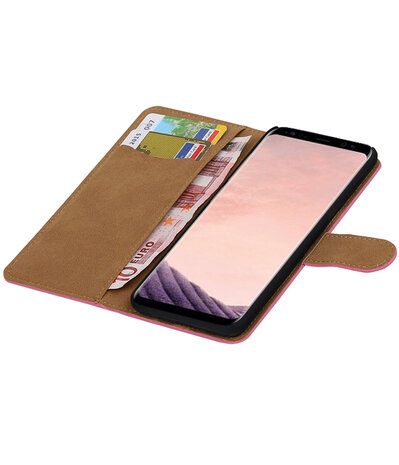 Samsung Galaxy S8 Effen booktype hoesje Roze