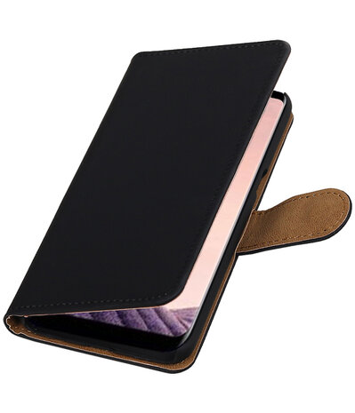 Samsung Galaxy S8 Effen booktype hoesje Zwart