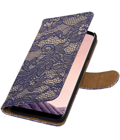 Samsung Galaxy S8+ Plus Lace booktype hoesje Blauw