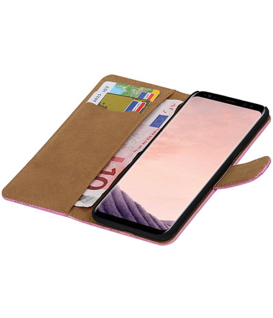 Samsung Galaxy S8+ Plus Lace booktype hoesje Roze
