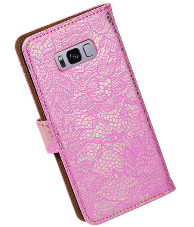 Samsung Galaxy S8+ Plus Lace booktype hoesje RozeSamsung Galaxy S8+ Plus Lace booktype hoesje Roze