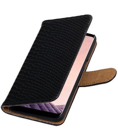 Samsung Galaxy S8+ Plus Slang booktype hoesje Zwart