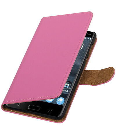 Nokia 5 Effen booktype hoesje Roze