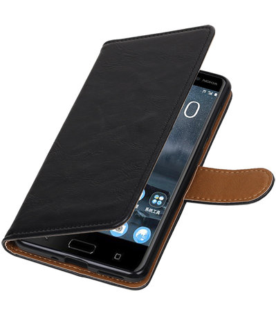 Nokia 5 Pull-Up booktype hoesje Zwart