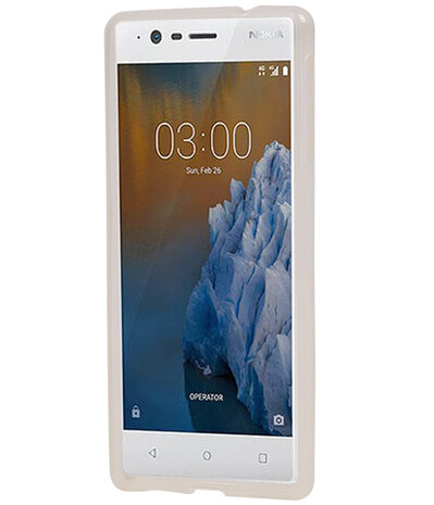 Nokia 3 TPU back case hoesje transparant Wit