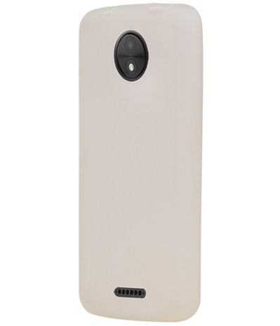 Motorola Moto C TPU back case hoesje transparant Wit