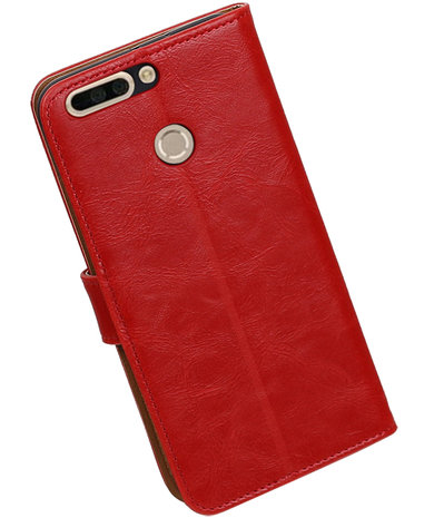 Huawei Honor 8 Pro / V9 Pull-Up booktype hoesje Rood