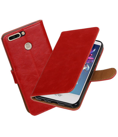 Huawei Honor 8 Pro / V9 Pull-Up booktype hoesje Rood