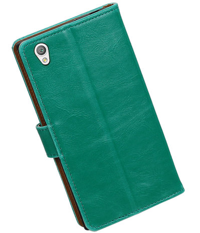 Hoesje voor Sony Xperia L1 Pull-Up booktype Groen