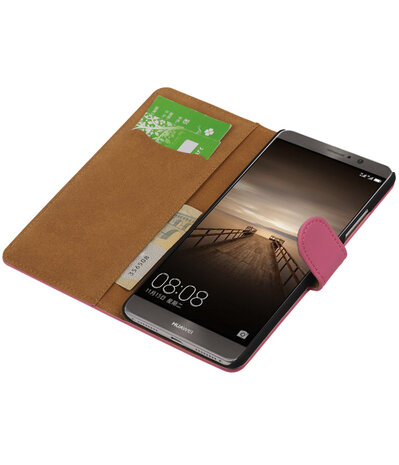Huawei Mate 9 Effen booktype hoesje Roze