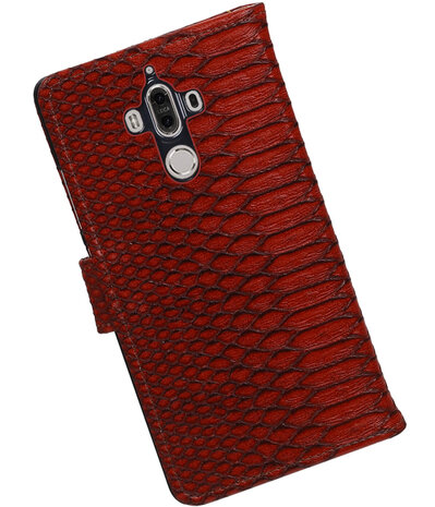 Huawei Mate 9 Slang booktype hoesje Rood